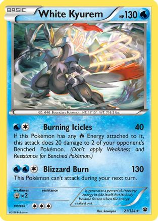 White Kyurem 021/124 - Reverse Holofoil XY Fates Collide - Holo Rare