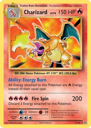 Charizard 011/108 - Reverse Holofoil XY Evolutions - Holo Rare
