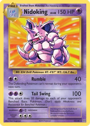 Nidoking 045/108 - Holofoil XY Evolutions - Holo Rare