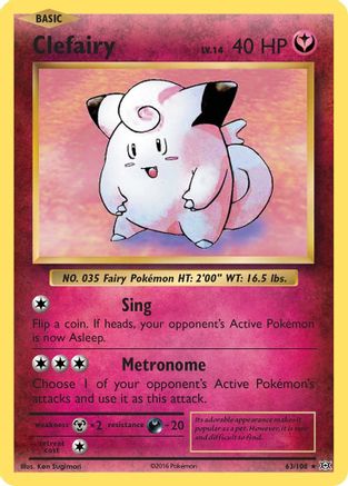Clefairy 063/108 - Reverse Holofoil XY Evolutions - Holo Rare