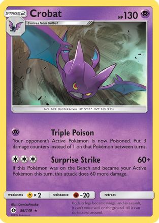 Crobat 056/149 - Reverse Holofoil SM Base Set - Holo Rare