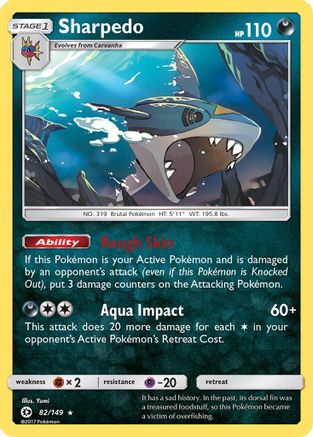 Sharpedo 082/149 - Reverse Holofoil SM Base Set - Holo Rare