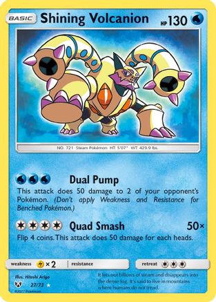Shining Volcanion 027/73 - Holofoil Shining Legends - Shiny Holo Rare