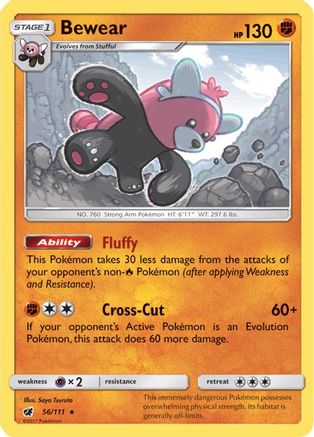Bewear 056/111 - Reverse Holofoil SM Crimson Invasion - Holo Rare