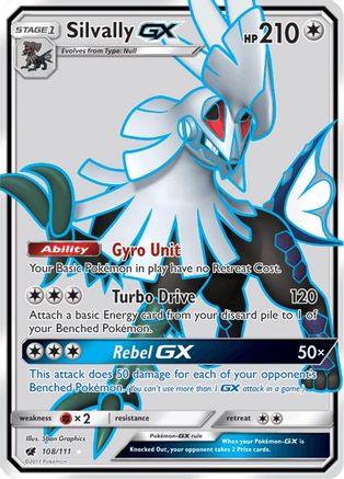 Silvally GX (Full Art) 108/111 - Holofoil SM Crimson Invasion - Ultra Rare