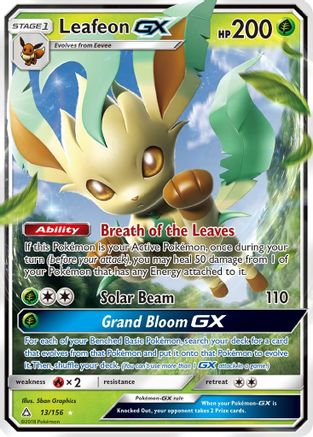 Leafeon GX 013/156 - Holofoil SM Ultra Prism - Ultra Rare