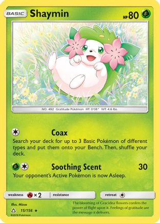 Shaymin (15) 015/156 - Reverse Holofoil SM Ultra Prism - Holo Rare