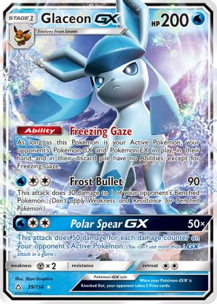Glaceon GX 039/156 - Holofoil SM Ultra Prism - Ultra Rare