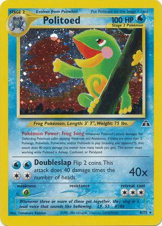 Politoed (8) 008/75 - Unlimited Holofoil Neo Discovery - Holo Rare