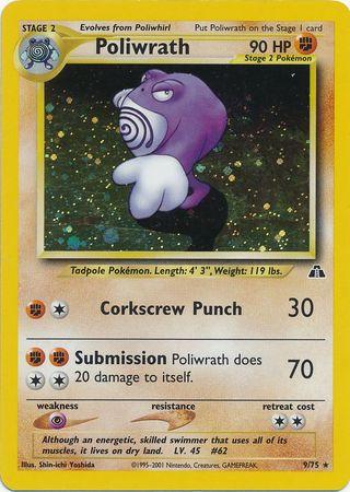 Poliwrath (9) 009/75 - Unlimited Holofoil Neo Discovery - Holo Rare