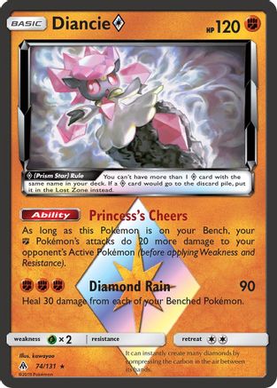 Diancie Prism Star 074/131 - Holofoil SM Forbidden Light - Prism Rare