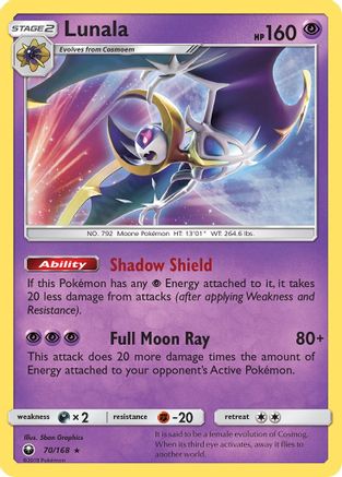 Lunala 070 - Reverse Holofoil SM Celestial Storm - Holo Rare