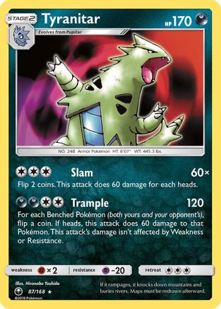 Tyranitar 087/168 - Holofoil SM Celestial Storm - Holo Rare