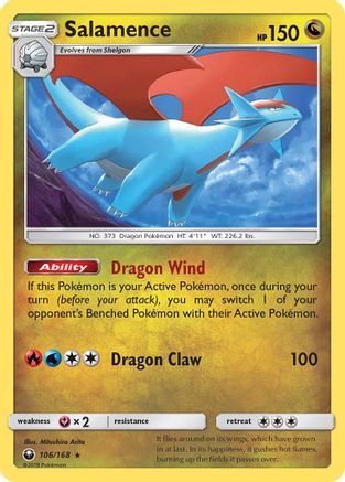 Salamence 106/168 - Reverse Holofoil SM Celestial Storm - Holo Rare
