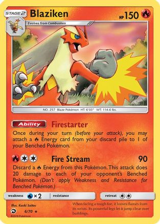 Blaziken 006/70 - Reverse Holofoil Dragon Majesty - Holo Rare