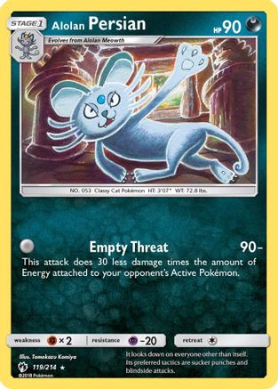 Alolan Persian 119/214 SM Lost Thunder - Rare