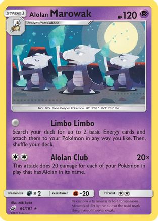 Alolan Marowak 064/181 - Reverse Holofoil SM Team Up - Rare