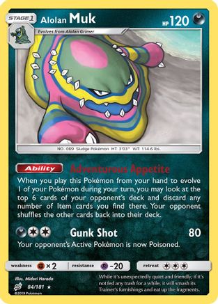 Alolan Muk 084/181 - Reverse Holofoil SM Team Up - Rare