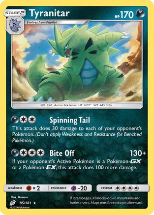 Tyranitar 085/181 - Reverse Holofoil SM Team Up - Holo Rare