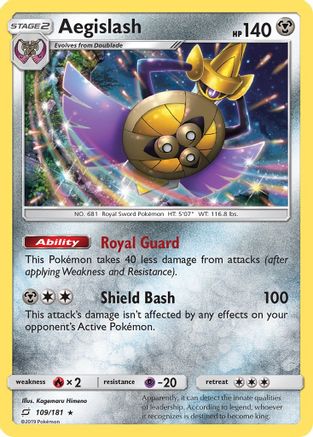 Aegislash 109 - Reverse Holofoil SM Team Up - Holo Rare