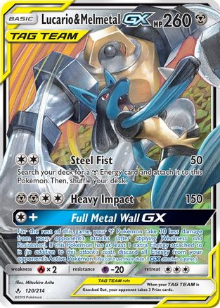 Lucario & Melmetal GX 120/214 - Holofoil SM Unbroken Bonds - Ultra Rare
