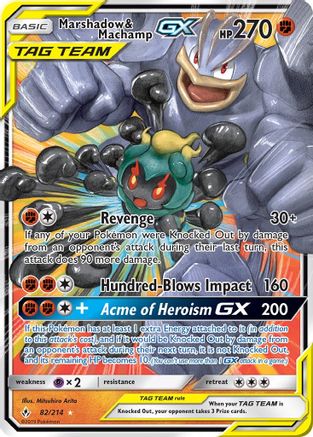 Marshadow & Machamp GX 082/214 - Holofoil SM Unbroken Bonds - Ultra Rare