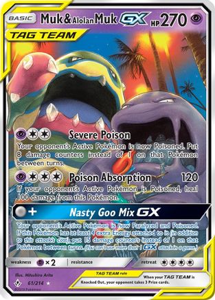 Muk & Alolan Muk GX 061/214 - Holofoil SM Unbroken Bonds - Ultra Rare