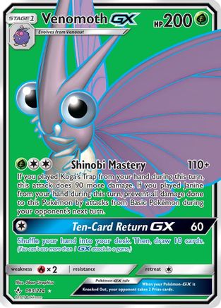 Venomoth GX (Full Art) 193 - Holofoil SM Unbroken Bonds - Ultra Rare