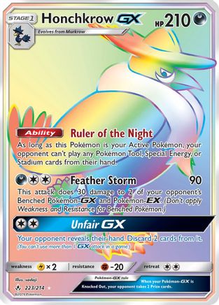 Honchkrow GX (Secret) 223 - Holofoil SM Unbroken Bonds - Secret Rare