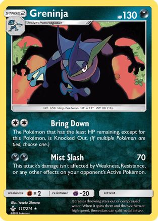 Greninja 117/214 - Reverse Holofoil SM Unbroken Bonds - Holo Rare