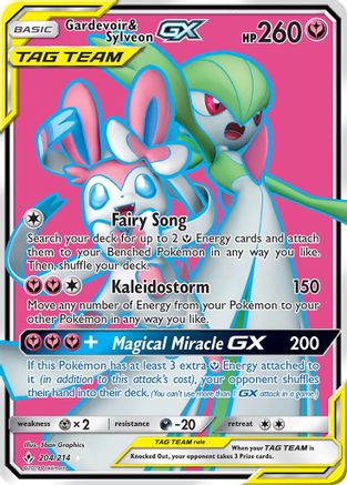 Gardevoir & Sylveon GX (204) (Full Art) 204/214 - Holofoil SM Unbroken Bonds - Ultra Rare