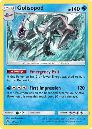 Golisopod 051/236 - Reverse Holofoil SM Unified Minds - Holo Rare