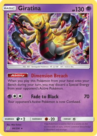 Giratina 086/236 - Holofoil SM Unified Minds - Holo Rare