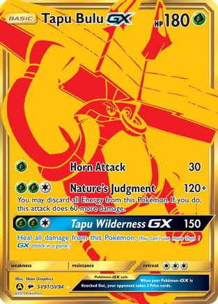 Tapu Bulu GX SV91 - Holofoil Hidden Fates Shiny Vault - Shiny Holo Rare