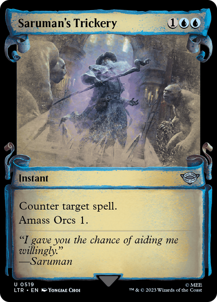 Saruman's Trickery (Showcase Scrolls) (LTR-519) - The Lord of the Rings: Tales of Middle-earth: (Showcase) Foil