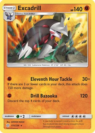 Excadrill 115/236 - Reverse Holofoil SM Cosmic Eclipse - Holo Rare