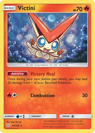 Victini 030/236 - Holofoil SM Cosmic Eclipse - Holo Rare