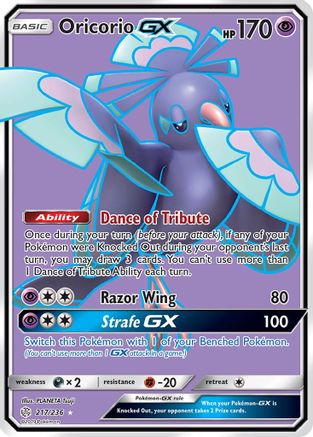 Oricorio GX (Full Art) 217 - Holofoil SM Cosmic Eclipse - Ultra Rare