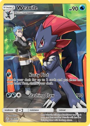 Weavile (Secret) 238/236 - Holofoil SM Cosmic Eclipse - Secret Rare