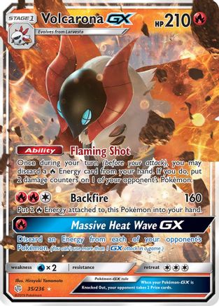 Volcarona GX 035/236 - Holofoil SM Cosmic Eclipse - Ultra Rare
