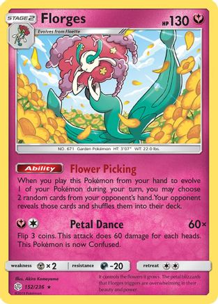 Florges 152/236 - Reverse Holofoil SM Cosmic Eclipse - Holo Rare