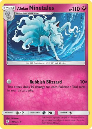 Alolan Ninetales 145/236 - Reverse Holofoil SM Cosmic Eclipse - Holo Rare