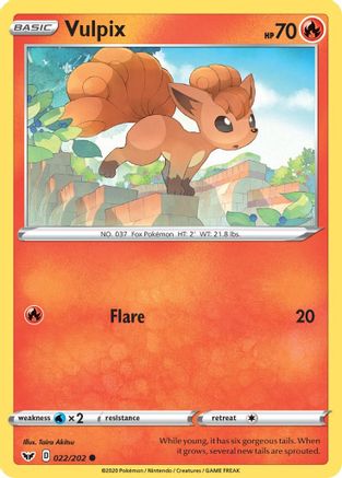 Vulpix 022/202 SWSH01 Sword & Shield Base Set - Common