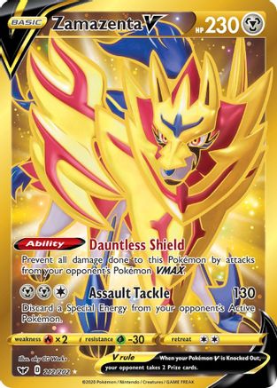 Zamazenta V (Secret) 212/202 - Holofoil SWSH01 Sword & Shield Base Set - Secret Rare