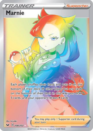 Marnie (Secret) 208/202 - Holofoil SWSH01 Sword & Shield Base Set - Secret Rare