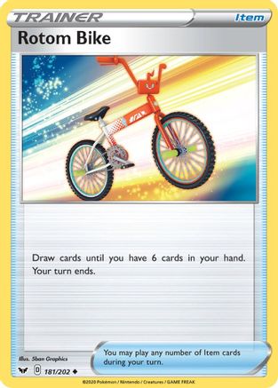 Rotom Bike 181/202 - Reverse Holofoil SWSH01 Sword & Shield Base Set - Uncommon
