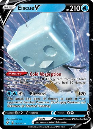 Eiscue V 055/192 - Holofoil SWSH02 Rebel Clash - Ultra Rare