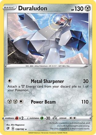 Duraludon 138/192 - Reverse Holofoil SWSH02 Rebel Clash - Holo Rare