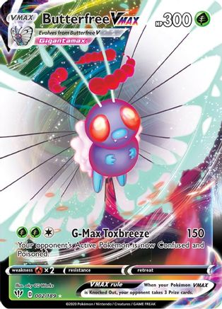 Butterfree VMAX 002/189 - Holofoil SWSH03 Darkness Ablaze - Ultra Rare