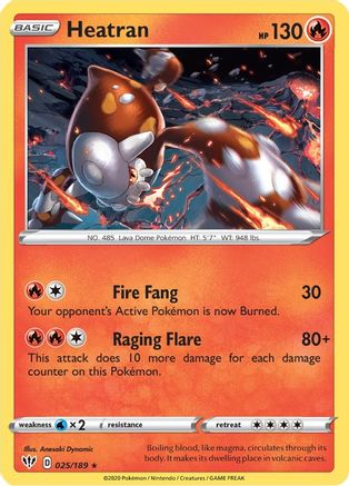 Heatran 025/189 - Holofoil SWSH03 Darkness Ablaze - Holo Rare